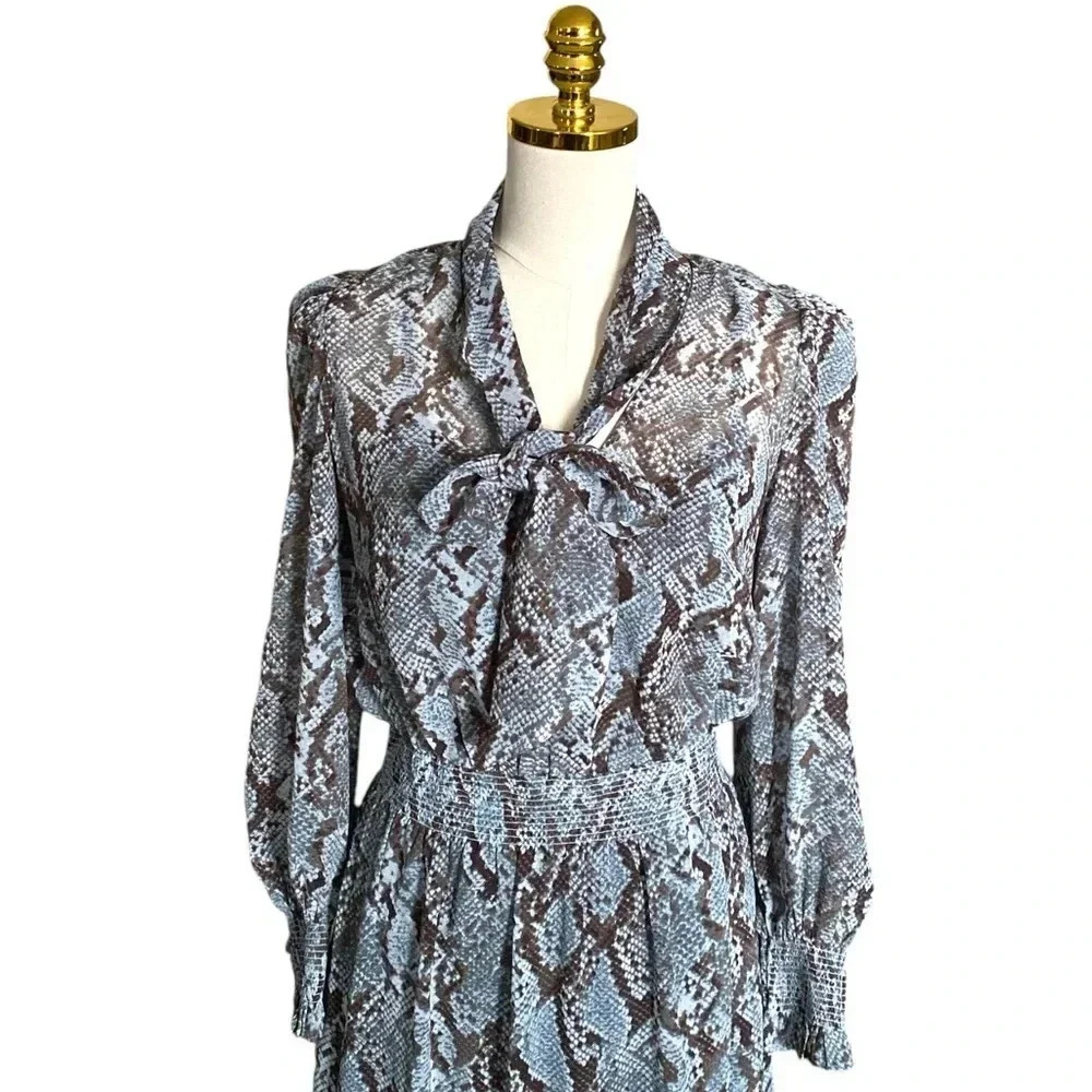 ANN TAYLOR | Animal Print Snake Python Print Puff… - image 6